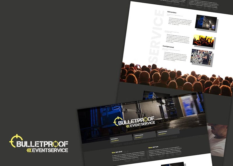 Teaserbild der Website von Bulletproof Eventservice.