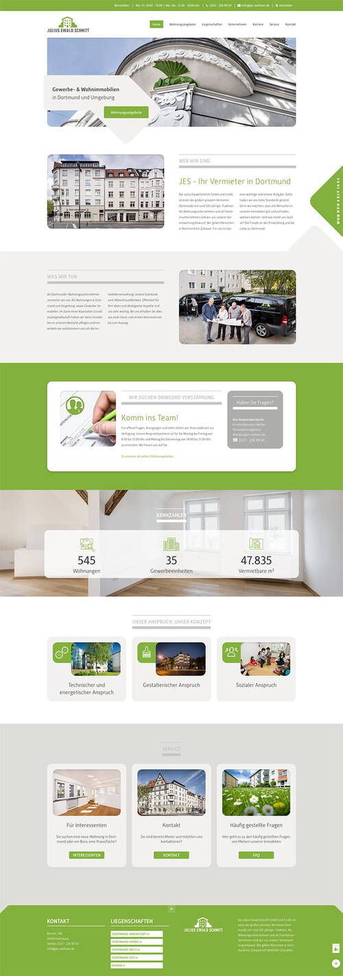 Darstellung der Homepage von Julius Ewald Schmitt.