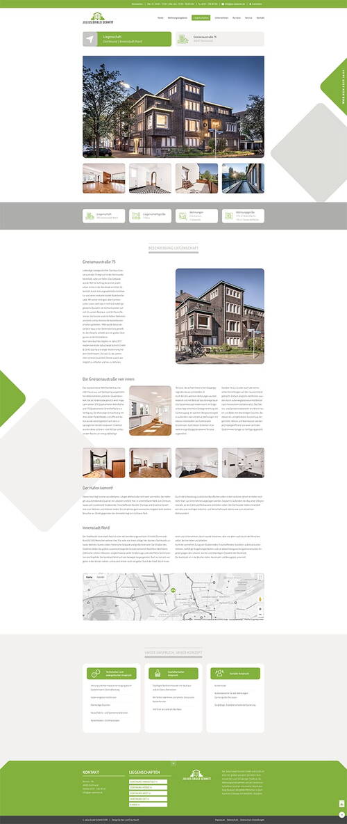 Darstellung einer Liegenschaft auf der Website von Julius Ewald Schmitt.